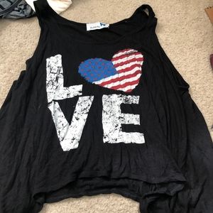 American flag love tank top